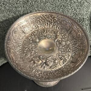 c1880s Silver Plate Compote Art Nuevo Ornate Cherubs DERBY #763
